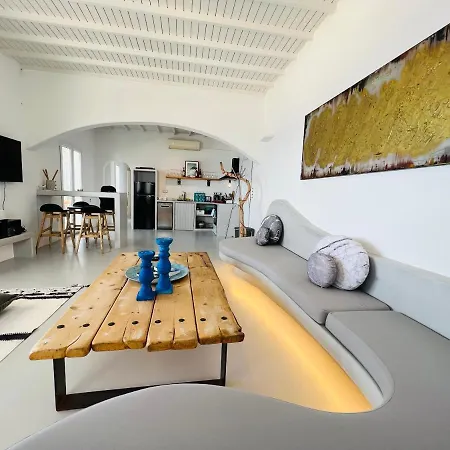 Yalos Mykonos 3 Bedroom Luxury In Mykonos Town With Sea & Sunset View بيت للعطل