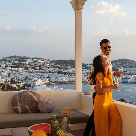 Yalos Mykonos 3 Bedroom Luxury In Mykonos Town With Sea & Sunset View بيت للعطل *