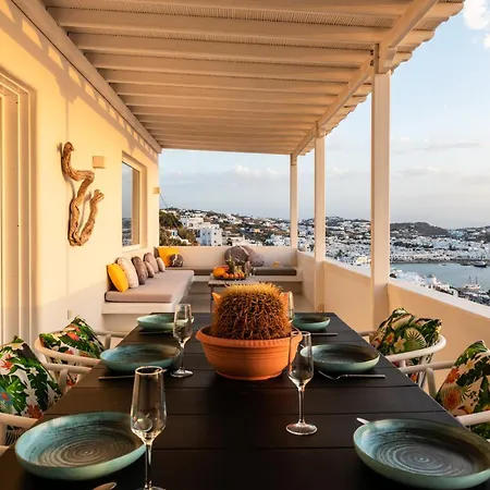 בית נופש Yalos Mykonos 3 Bedroom Luxury In Mykonos Town With Sea & Sunset View Tagoo (Mykonos)