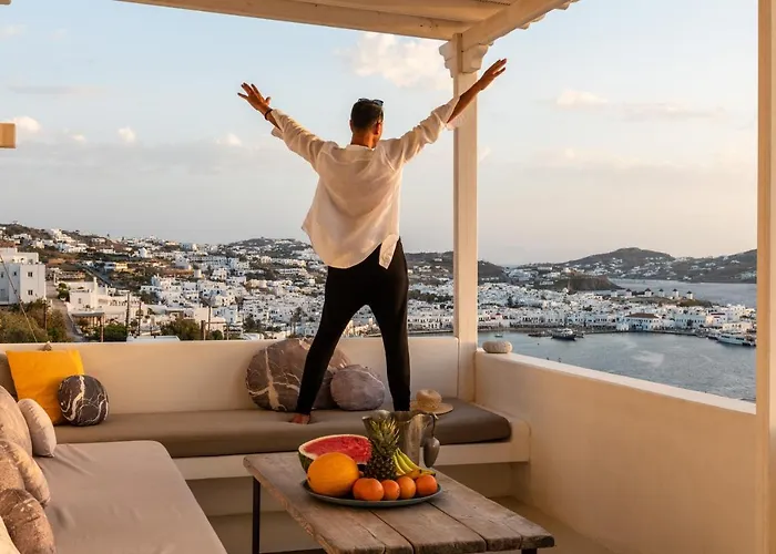 Yalos Mykonos 3 Bedroom Luxury In Mykonos Town With Sea & Sunset View Tagou