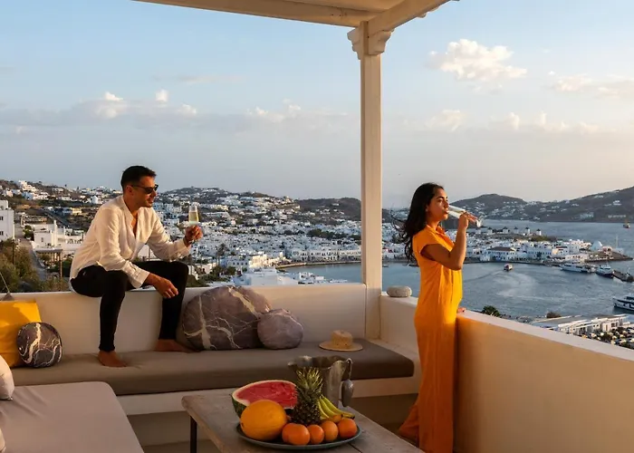 Yalos Mykonos 3 Bedroom Luxury In Mykonos Town With Sea & Sunset View * Tagou