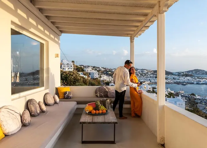 Yalos Mykonos 3 Bedroom Luxury In Mykonos Town With Sea & Sunset View Villa